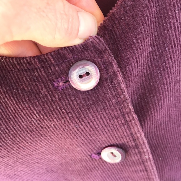 VTG 70s-80s Handmade Purple Corduroy Jumper Dress, Small - Picture 5 of 6